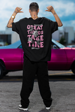 Load image into Gallery viewer, BLACK UNISEX &quot;Great Things Take Time&quot; SHIRT
